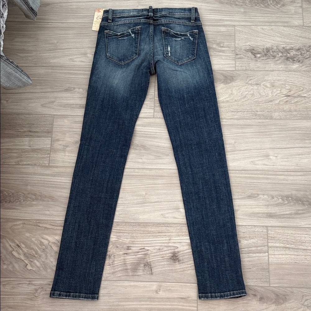 Eunina Dark Blue Distressed Skinny Jeans - Picture 6 of 7